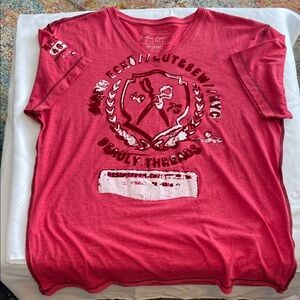 Distressed Marc Ecko Red Graphic Tee